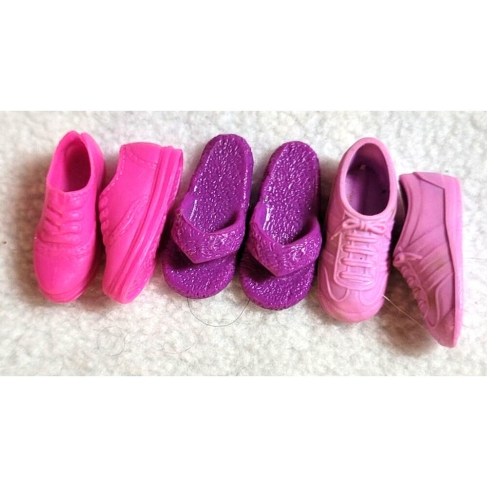 Vintage Barbie Skipper Shoes Sneakers Slippers Pink Purple - Picture 2 of 3